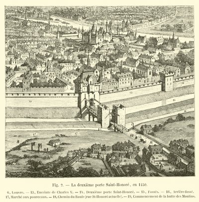 Das zweite Tor Saint-Honoré, 1450 von French School