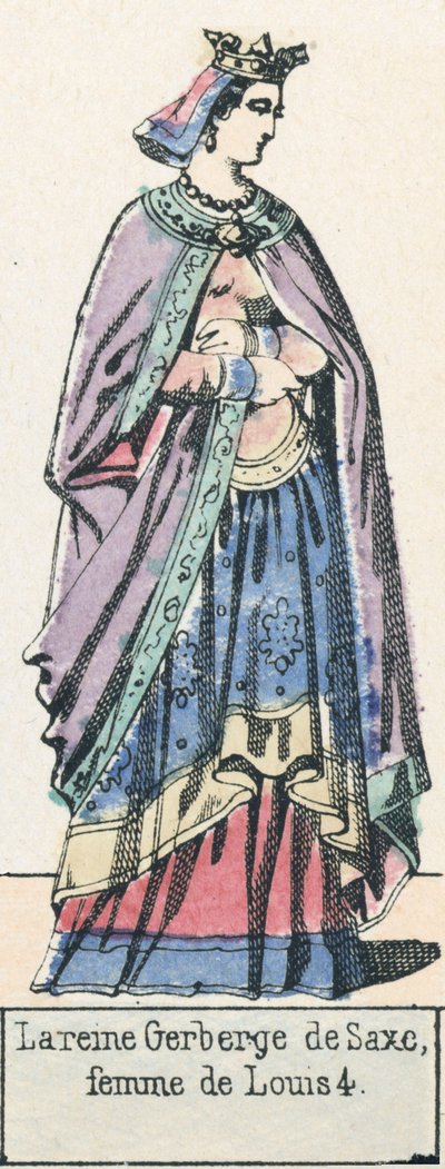 Königin Gerberge von Sachsen, Frau von Ludwig IV. von French School
