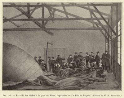 Der Baches-Saal am Bahnhof von Le Mans, Reparatur der Stadt Langres von French School