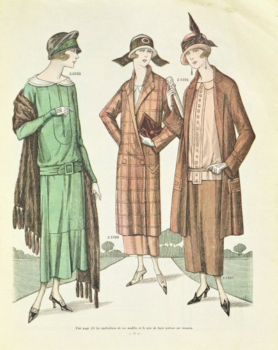 Damenmode, Illustration aus La Veritable Mode Francaise de Paris, 1924 von French School