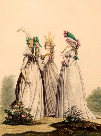 Damen in Tageskleidung - Modes Anglaises, 1795 von French School
