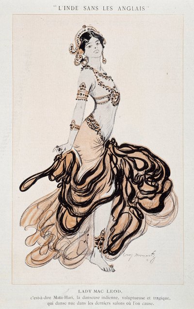 Lady Mac Leod, alias Mata Hari tanzt - in „La Vie Parisienne“ vom 24/06/1905 (Gravur) von French School