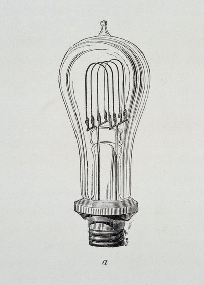 Edison Lampe - in „Die neuen Eroberungen der Wissenschaft“ von Figutree von French School