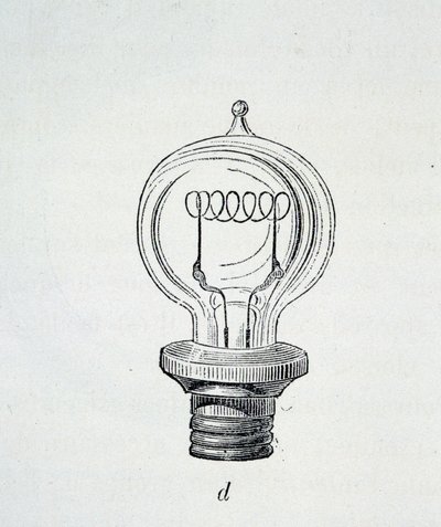 Edison Lampe - in „Die neuen Eroberungen der Wissenschaft“ von Figutree von French School