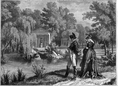 Letzter Aufenthalt Napoleons im Malmaison-Palast - letzter Besuch Napoleons und Königin Hortense in La Malmaison, Juni 1815 - in „Histoire de l