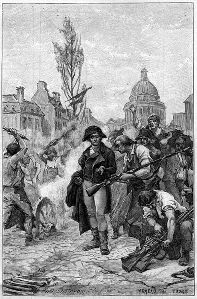 Lazare Carnot (1753-1823) inspiziert die Waffenwerkstätten in Paris im Jahr 1793 von French School