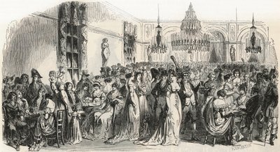 Der große Salon des Café Frascati in Paris im 19. Jahrhundert - Gravur in „Tableau-de-Paris“ von Edmond Texier 1852 von French School