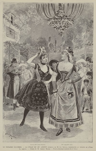 Das illustrierte Theater, Die Tochter von Mme Angot, Operette von M Ch Lecocq, aufgeführt im Eden-Theater, Der Streit von French School