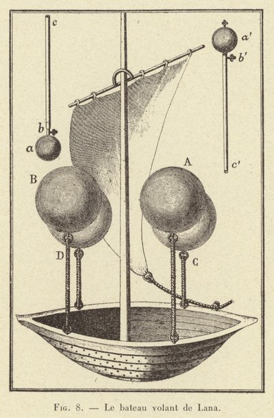 Das fliegende Boot von Lana (Gravur) von French School