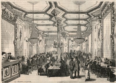 Das Café Pierron in Paris im 19. Jahrhundert - Gravur in „Tableau-de-Paris“ von Edmond Texier 1852 von French School