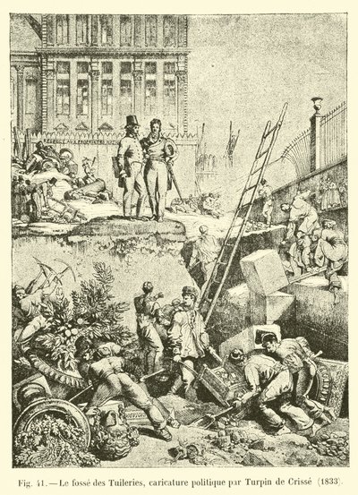 Der Graben der Tuilerien, politische Karikatur von Turpin de Crissé, 1833 von French School