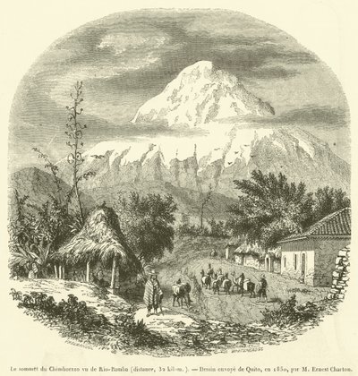 Der Gipfel des Chimborazo von Rio-Bamba aus gesehen, Entfernung 32 km von French School