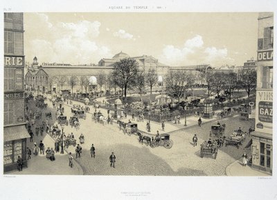 Der Tempelplatz im Jahr 1881 - in „Paris durch die Jahrhunderte: der Tempel und die Rue Royale“, spätes 19. Jahrhundert von French School
