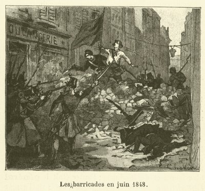 Die Barrikaden im Juni 1848 von French School