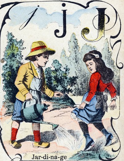 Buchstabe J: Gartenarbeit von French School