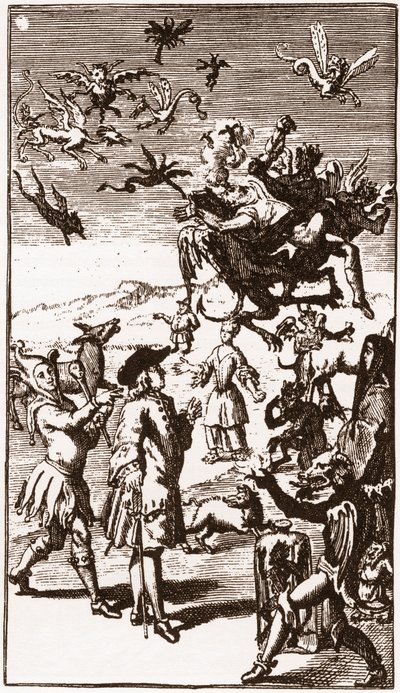Die Beschwörung der Dämonen, Gravur von 1710 in „L