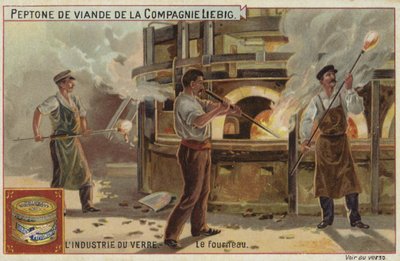 Liebig-Karte mit der Glasindustrie von French School
