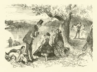 Leben in England: Hundeverkäufer im Hyde Park (Gravur) von French School