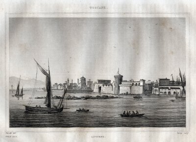 Livorno - Toskana - Gravur aus „Italien pittoresk“ von M. de Norvins, Ch. Nodier 1834-1836 von French School