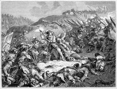 Ludwig II. von Bourbon, Prinz von Condé (Bourbon-Condé) (Großer Condé) (1621-1686) in der Schlacht bei Freiburg (1644) von French School