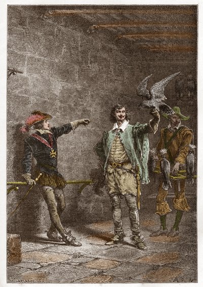 Louis XIII (1601-1643), genannt der Gerechte, im Alter von sechzehn Jahren, und sein Favorit Charles d