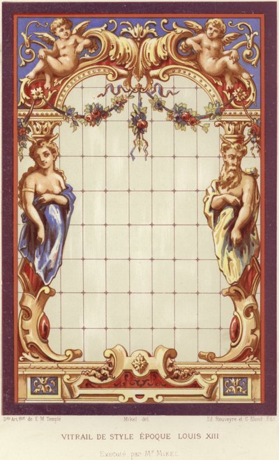 Louis XIII Stil Buntglas von French School