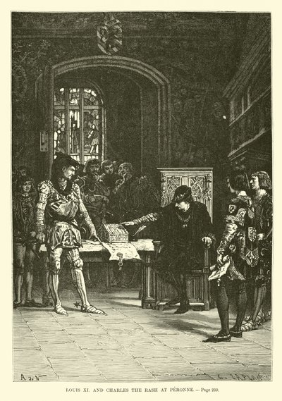 Ludwig XI und Karl der Kühne in Peronne von French School