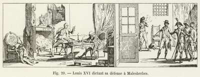 Louis XVI. diktiert seine Verteidigung an Malesherbes von French School