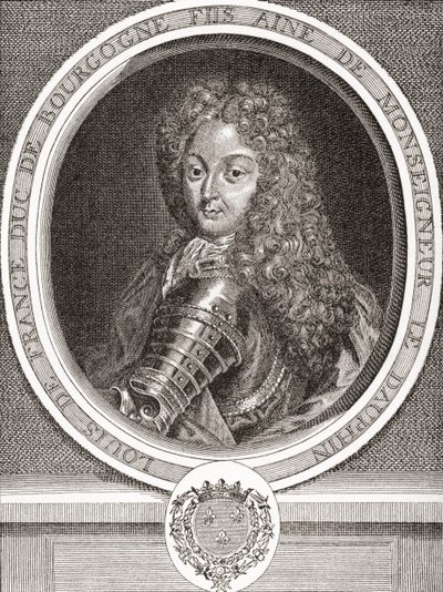 Louis de France, Sohn von Frankreich, Herzog von Burgund, 1682-1712. Ältester Sohn von Louis, Dauphin von Frankreich, bekannt als Le Petit Dauphin. Aus Les Heures Libres, veröffentlicht 1908. von French School
