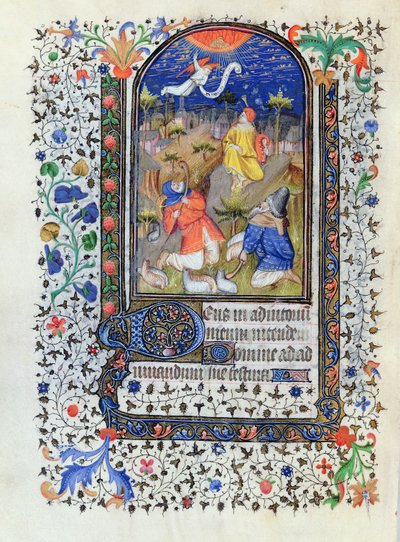 MS 1278 fol.106v Verkündigung an die Hirten, aus Heures a lusage de Troyes, vom Studio des Meisters der Rohan-Stunden, ca. 1413-20 von French School