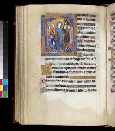 Verspottung Christi mit Jesus, umgeben von Peinigern, darunter zwei Männer mit jüdischen Kappen, aus dem Psalter und Stundenbuch von Isabella von Frankreich, Paris, ca. 1265-70 von French School