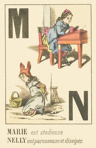 M N: Marie ist fleißig, Nelly ist faul und zerstreut von French School