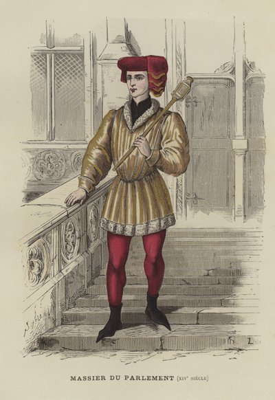 Streitkolbenträger des Pariser Parlaments, 14. Jahrhundert von French School