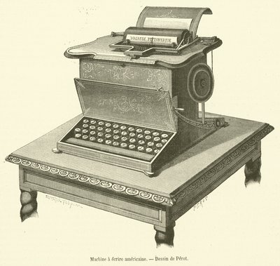 Amerikanische Schreibmaschine (Stich) von French School