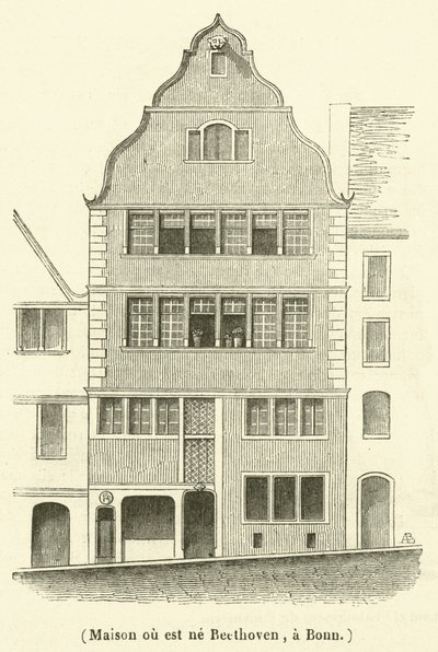 Haus, in dem Beethoven geboren wurde, in Bonn von French School