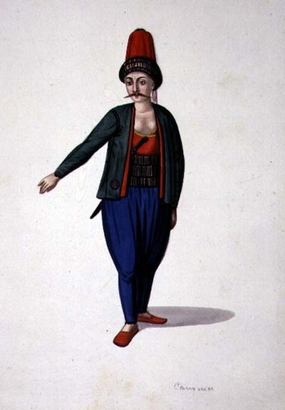 Mann mit Dolch, Osmanische Zeit, drittes Viertel des 18. Jahrhunderts von French School