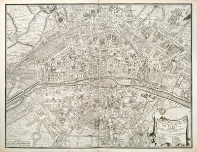 Karte von Paris, aus dem Atlas de Paris von Jean de la Caille, 1714 von French School