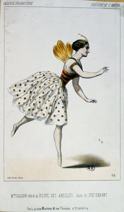 Maria Taglioni (1804-84) als die Bienenkönigin in Le Juif errant von Jacques Fromental Halevy (1799-1862) ca. 1852 von French School