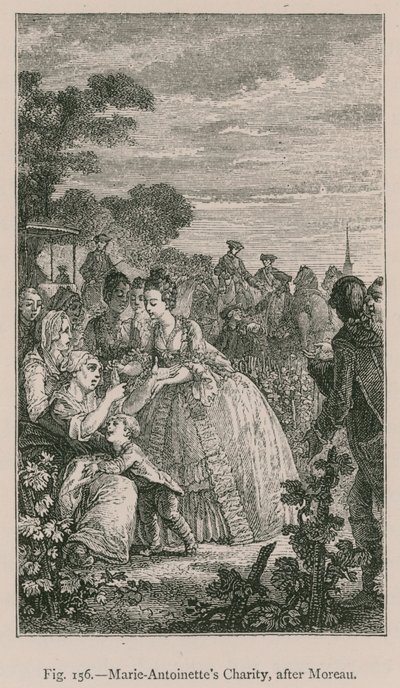 Marie-Antoinettes Wohltätigkeit (nach Moreau) von French School