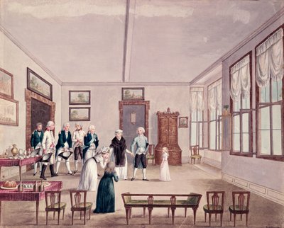 Marie-Thérèse-Charlotte de Bourbon, Madame Royale, trifft ihre Cousins Kaiser Franz II. von Österreich und seine Frau Maria Teresa in Wien nach ihrer Freilassung 1795 aus der Haft in Paris, ca. 1796 von French School