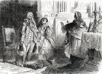 Heirat von Ludwig XIV. und Madame de Maintenon von French School