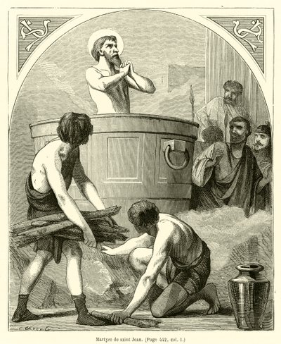 Martyrium des heiligen Johannes (Gravur) von French School