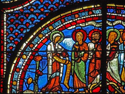 Maria-Magdalena-Fenster: Maria erzählt den Jüngern von der Auferstehung von French School