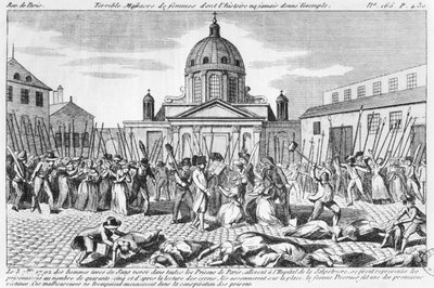 Massaker an den Frauen im Hopital La Salpetriere, 3. September 1792 von French School