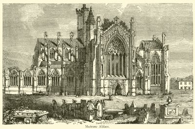 Melrose Abbey (Gravur) von French School