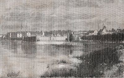 Melun - Île-de-France - Gravur in „La France illustrée: Geographie, Geschichte, statistische Verwaltung“ von V.A. Malt-Brown. 1884 von French School