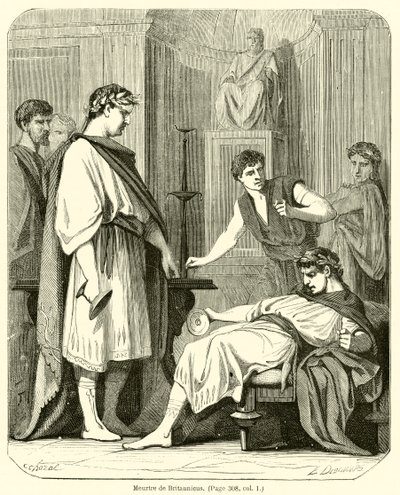 Mord an Britannicus (Gravur) von French School
