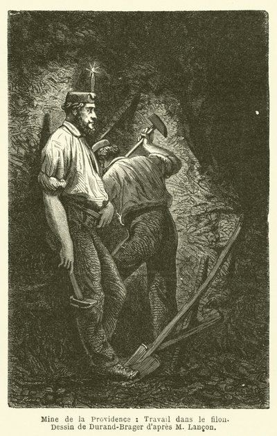 Mine de la Providence, Arbeit im Erzgang von French School