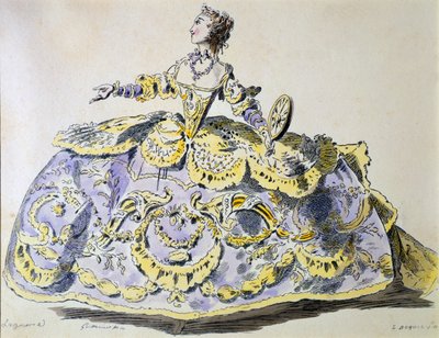 Miss Laguerre als Fortuna, Faksimile von A. Guillaumot fils (handkolorierter Stich) von French School