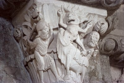Moses und das Goldene Kalb, Kapitellrelief, ca. 1130 von French School